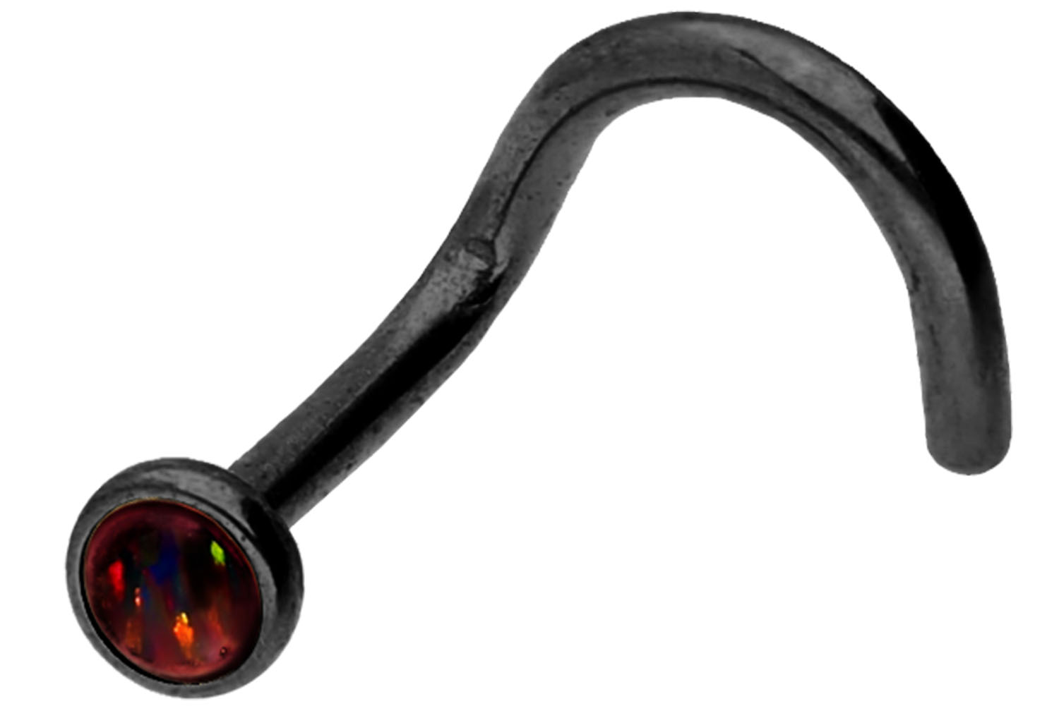 Chirurgenstahl Nasenstecker Nasenpiercing Spirale DISC + SYNTHETISCHER OPAL ++SALE++